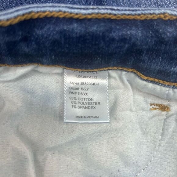 Judy Blue Womens Distressed Slim Straight Jeans Blue Denim Medium Wash Size 5/27 - Picture 6 of 16